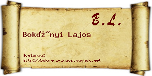Bokányi Lajos névjegykártya