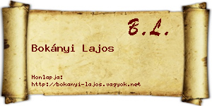 Bokányi Lajos névjegykártya